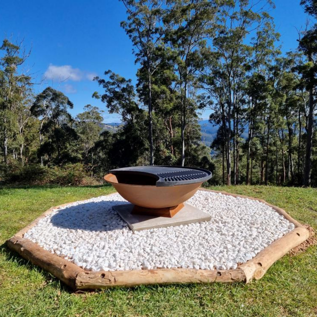 Fire Pit With Grill - Luna Outdoor Fire Pit BBQ