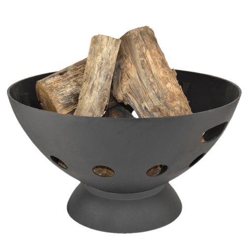 Alaska 55cm BBQ Fire Pit with Grill - Black - Cooking Fire Pit