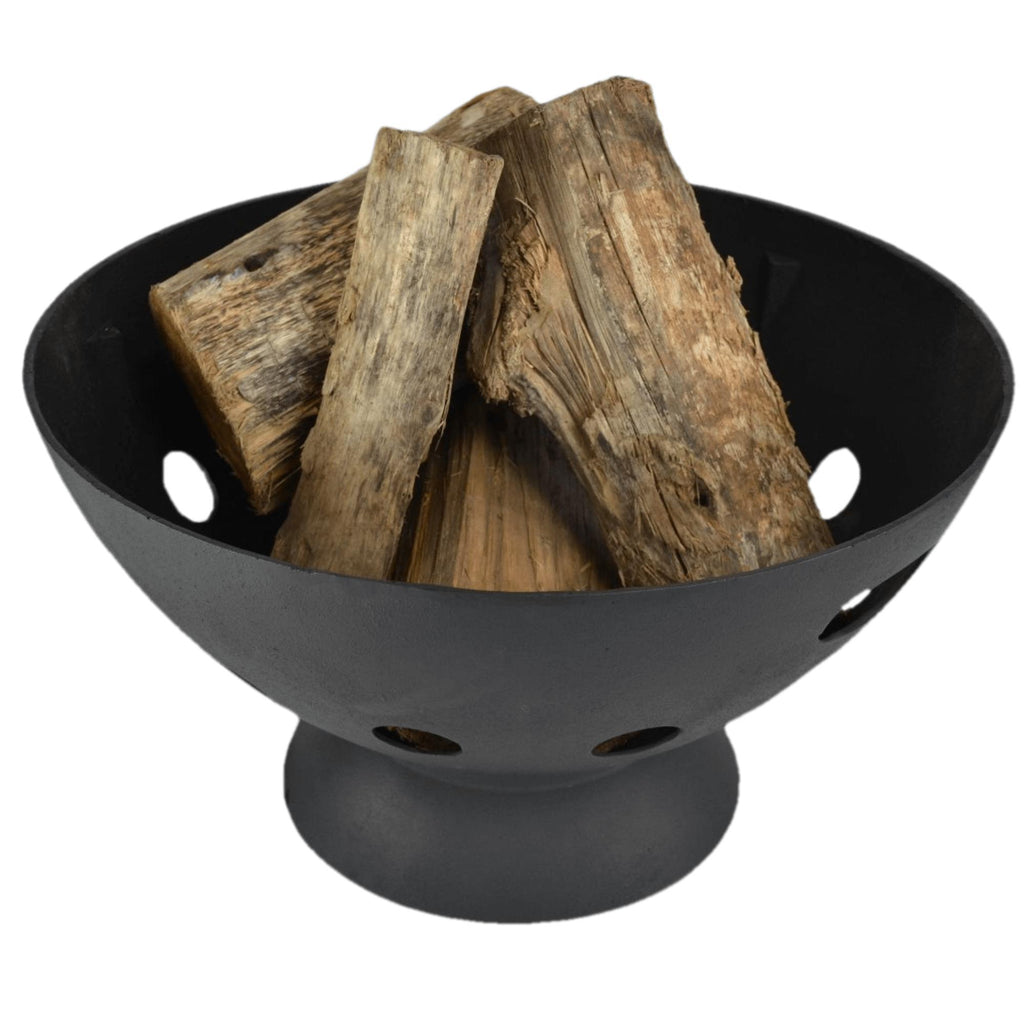 Alaska 55cm BBQ Fire Pit with Grill - Black - Cooking Fire Pit