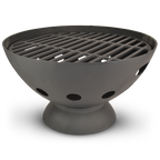 Alaska 55cm BBQ Fire Pit with Grill - Black - Cooking Fire Pit