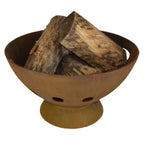 Alaska 55cm BBQ Fire Pit with Grill - Natural Rustic Finish - Cooking Fire Pit