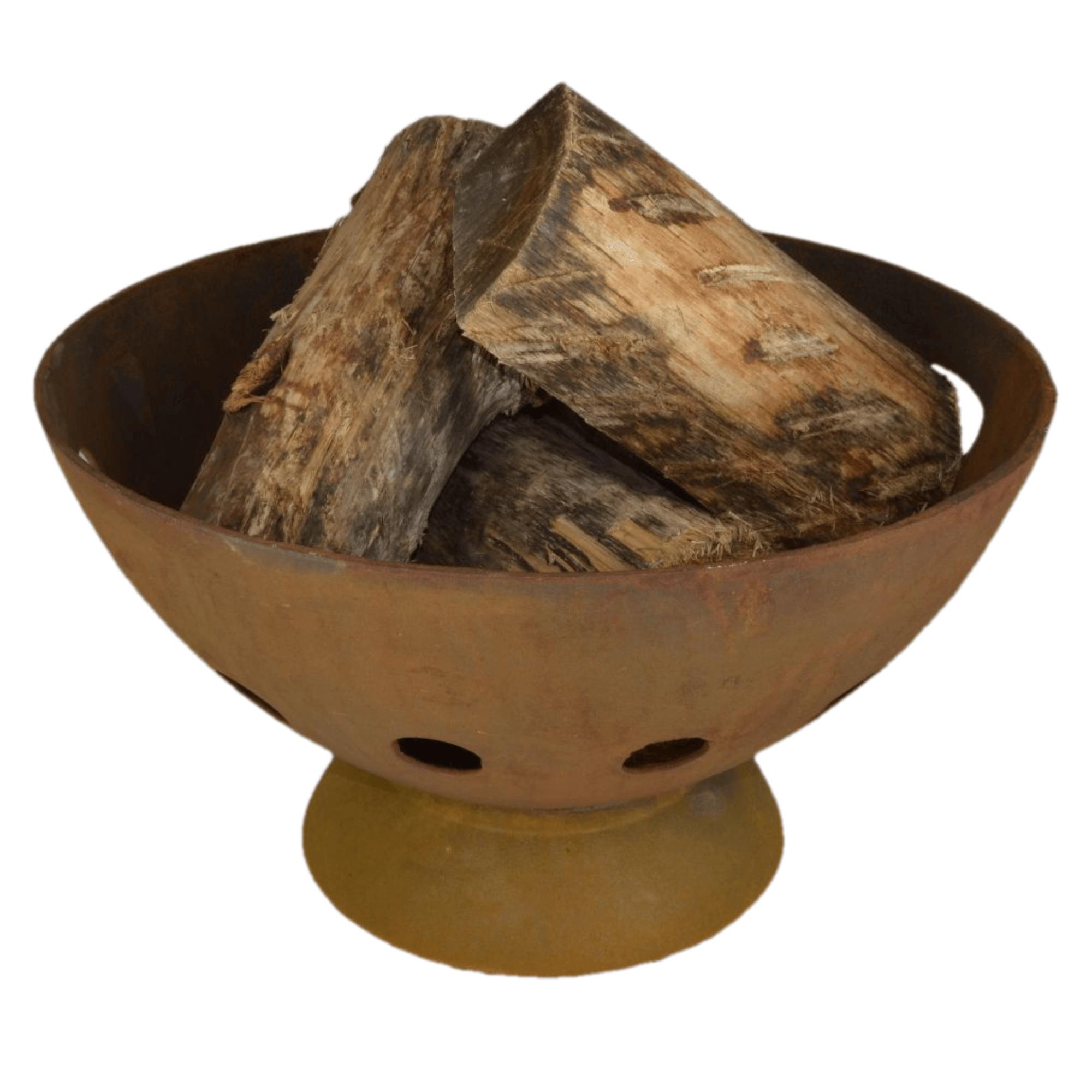 Alaska 55cm BBQ Fire Pit with Grill - Natural Rustic Finish - Cooking Fire Pit