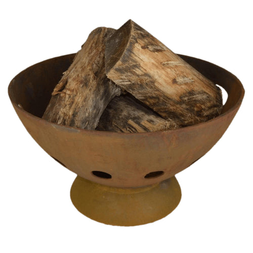 Alaska 55cm BBQ Fire Pit with Grill - Natural Rustic Finish - Cooking Fire Pit