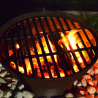 Alaska 55cm BBQ Fire Pit with Grill - Natural Rustic Finish - Cooking Fire Pit