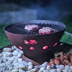 Alaska 55cm BBQ Fire Pit with Grill - Natural Rustic Finish - Cooking Fire Pit