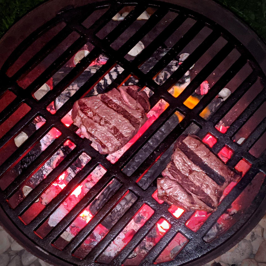 Alaska 55cm BBQ Fire Pit with Grill - Natural Rustic Finish - Cooking Fire Pit