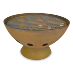 Alaska 55cm BBQ Fire Pit with Grill - Natural Rustic Finish - Cooking Fire Pit