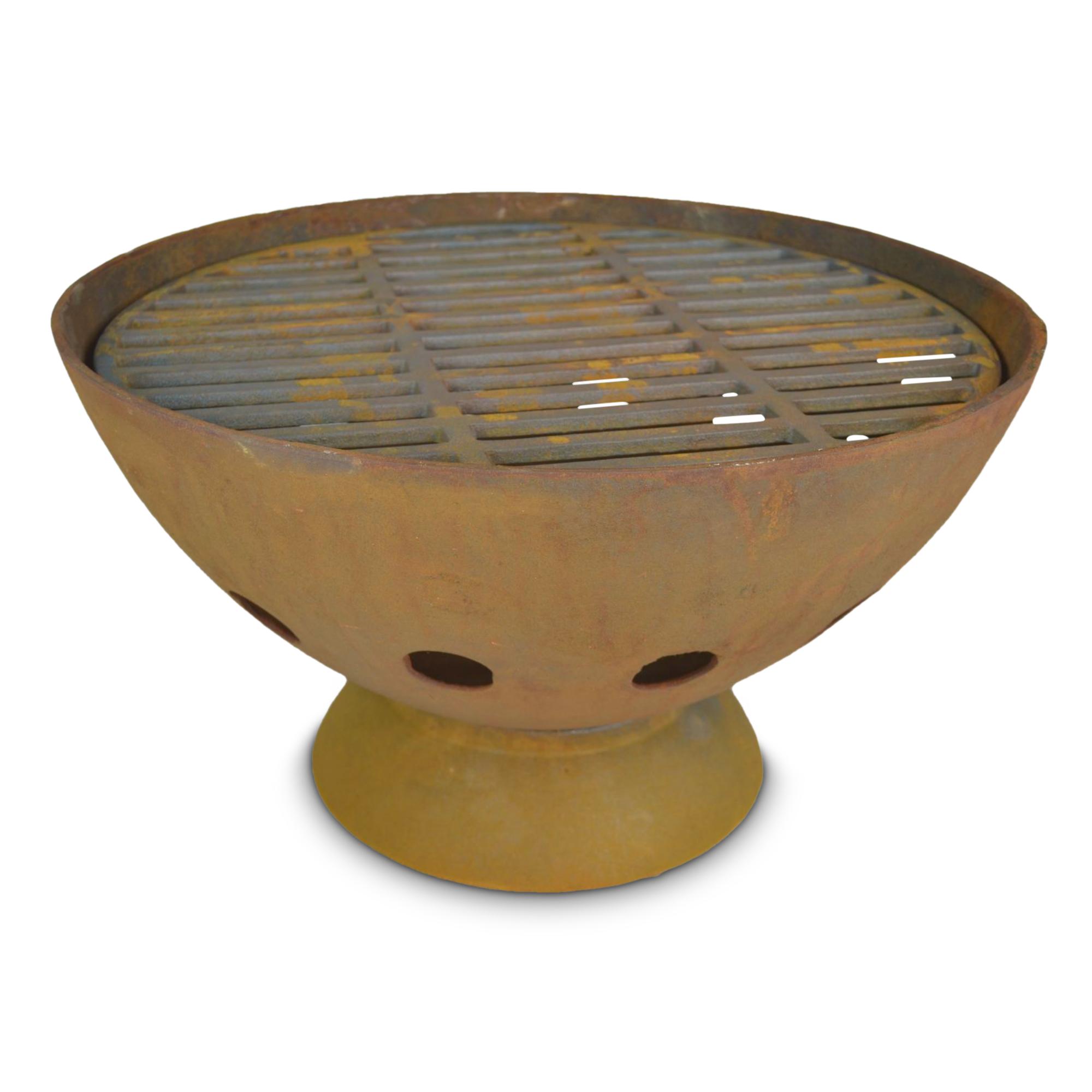 Alaska 55cm BBQ Fire Pit with Grill - Natural Rustic Finish - Cooking Fire Pit