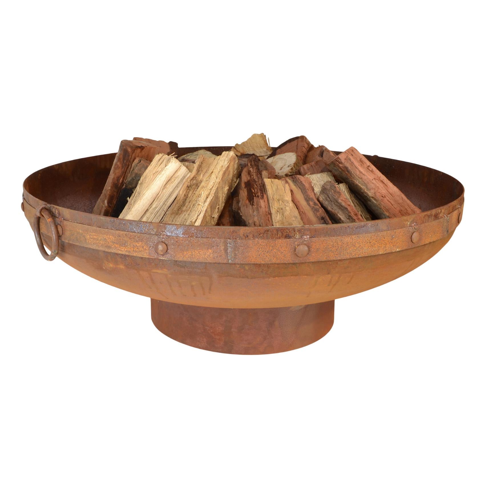 Raja 100cm Traditional Steel Outdoor Fire Pit - Adanna Fire Pits Australia