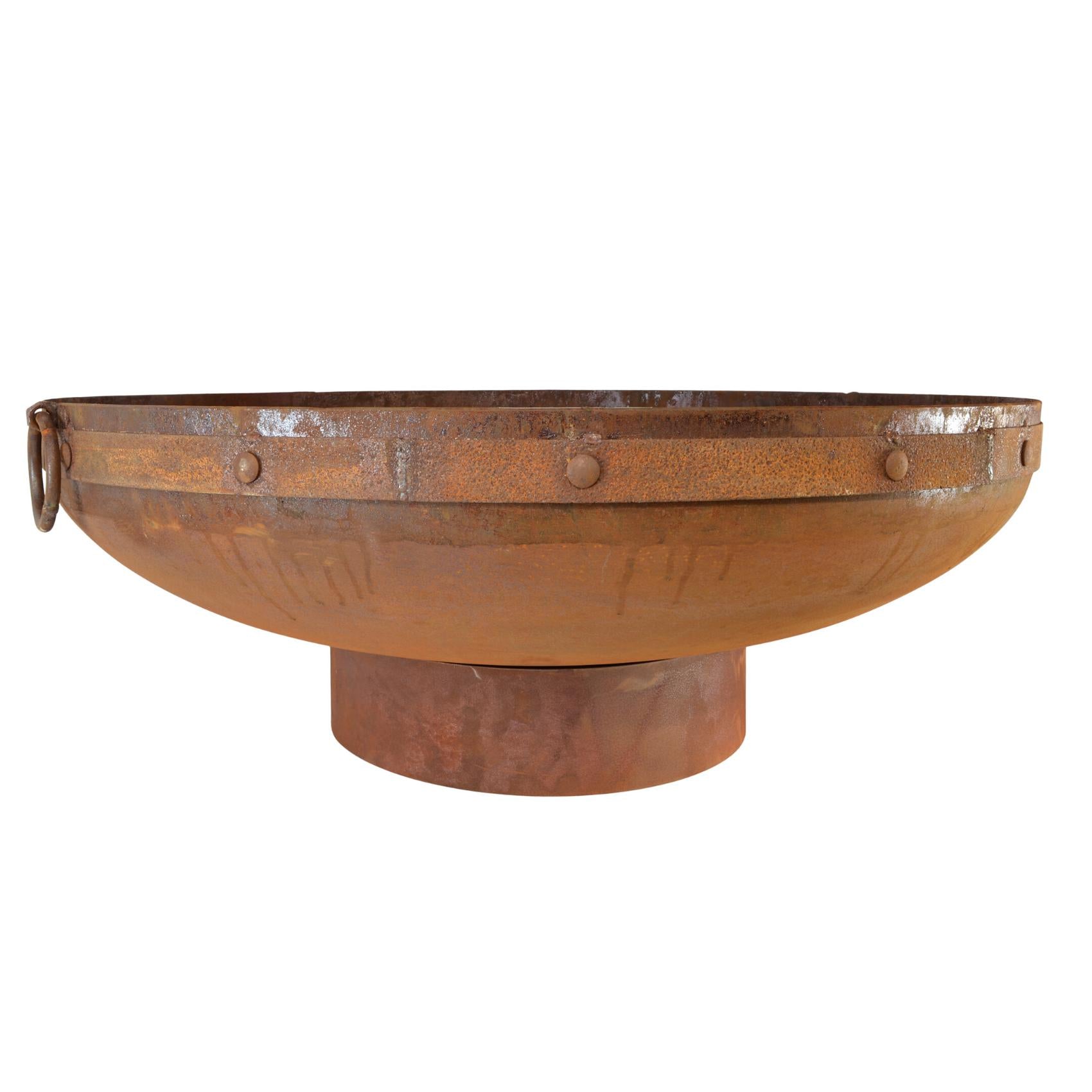 Raja 100cm Traditional Steel Outdoor Fire Pit - Adanna Fire Pits Australia