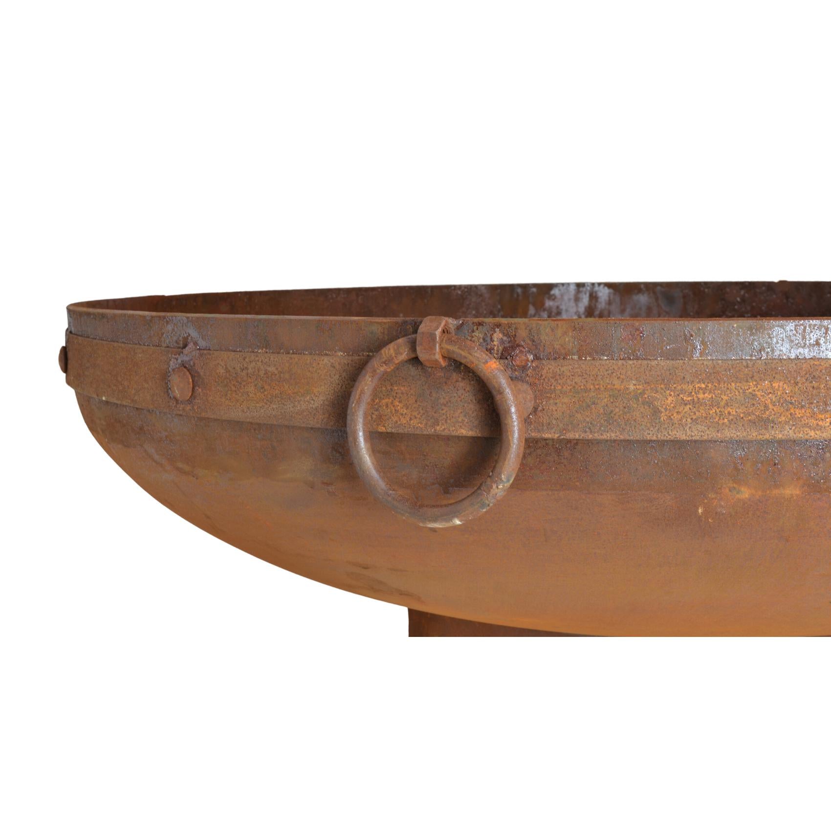 Raja 100cm Traditional Steel Outdoor Fire Pit - Adanna Fire Pits Australia