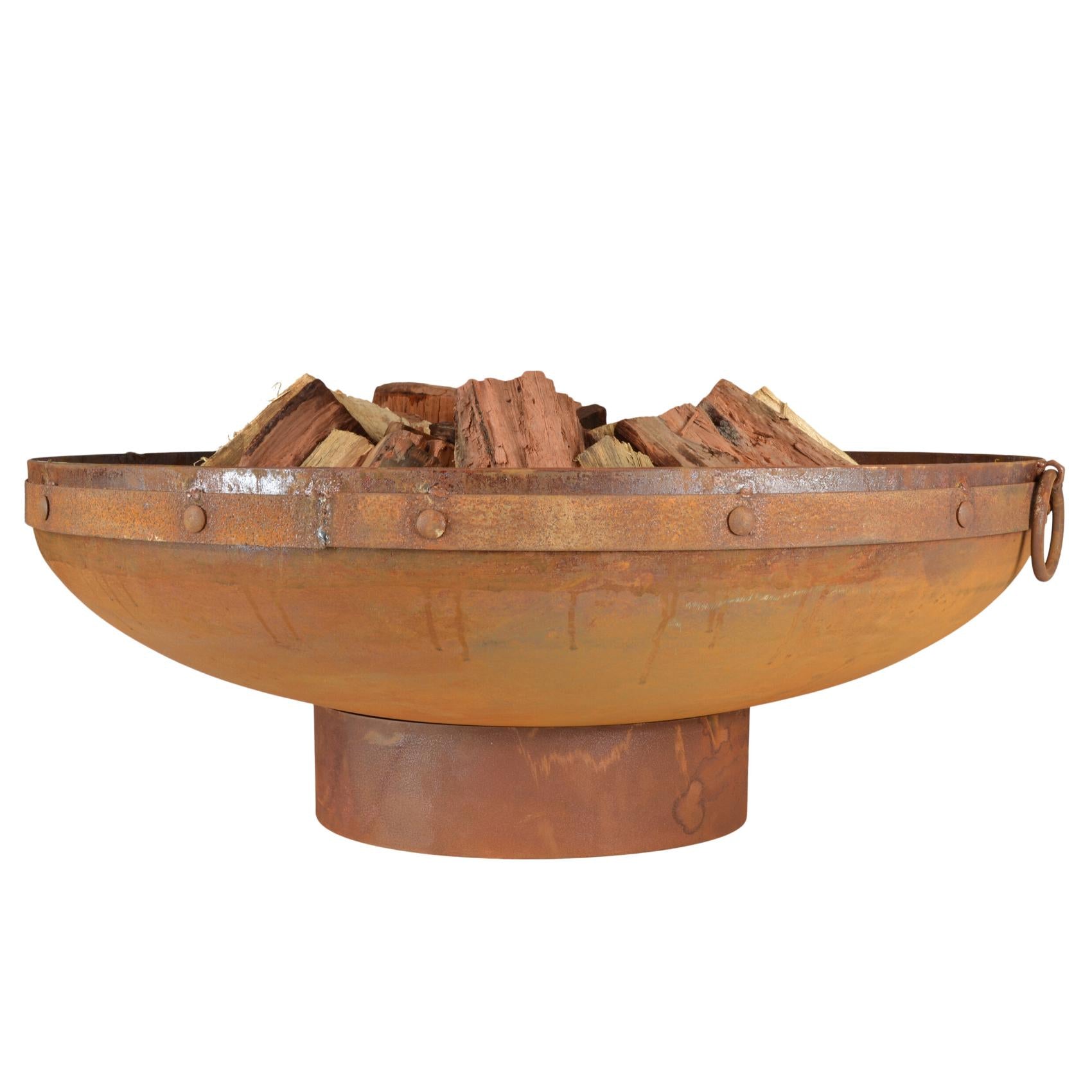 Raja 100cm Traditional Steel Outdoor Fire Pit - Adanna Fire Pits Australia