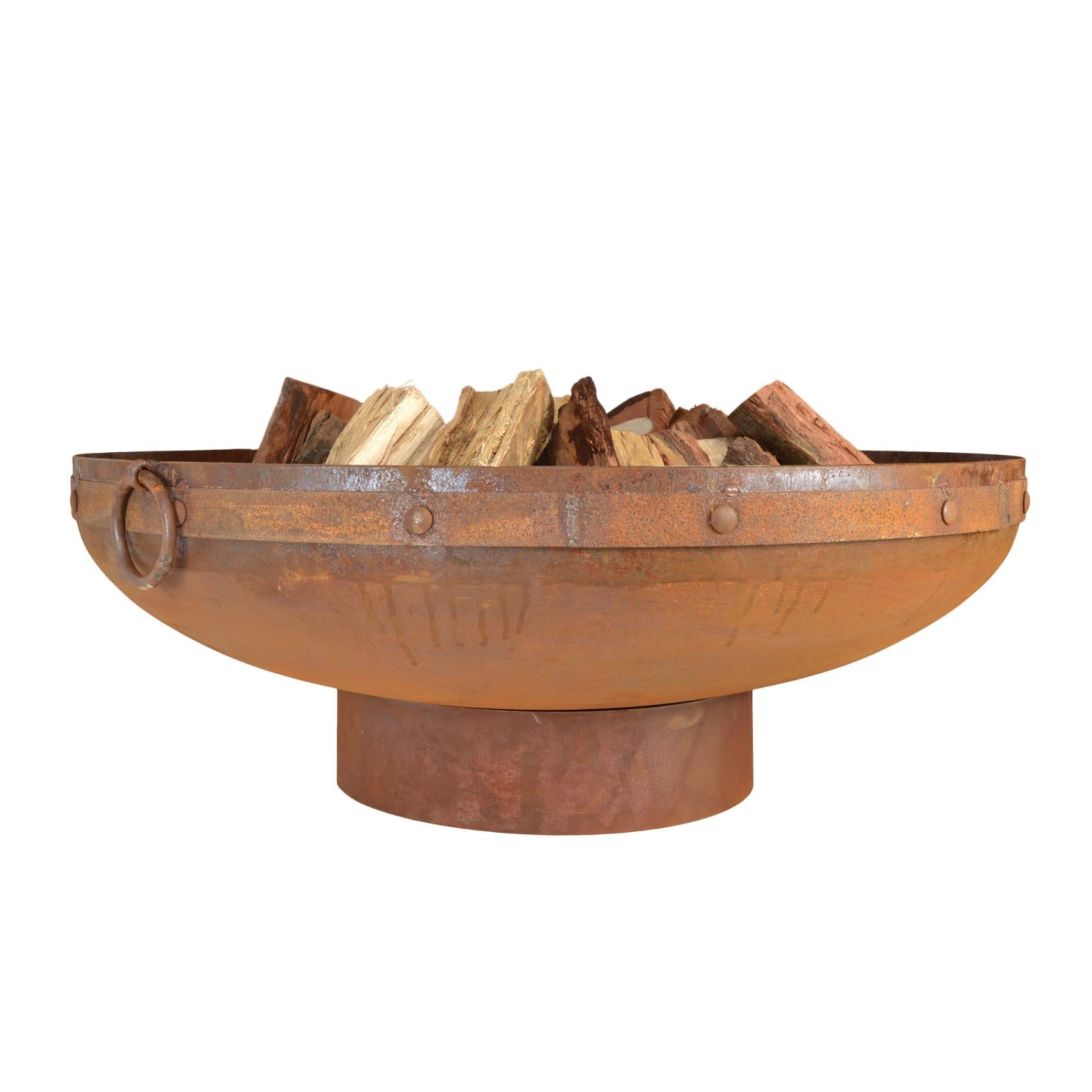 Raja 100cm Traditional Steel Outdoor Fire Pit - Adanna Fire Pits Australia
