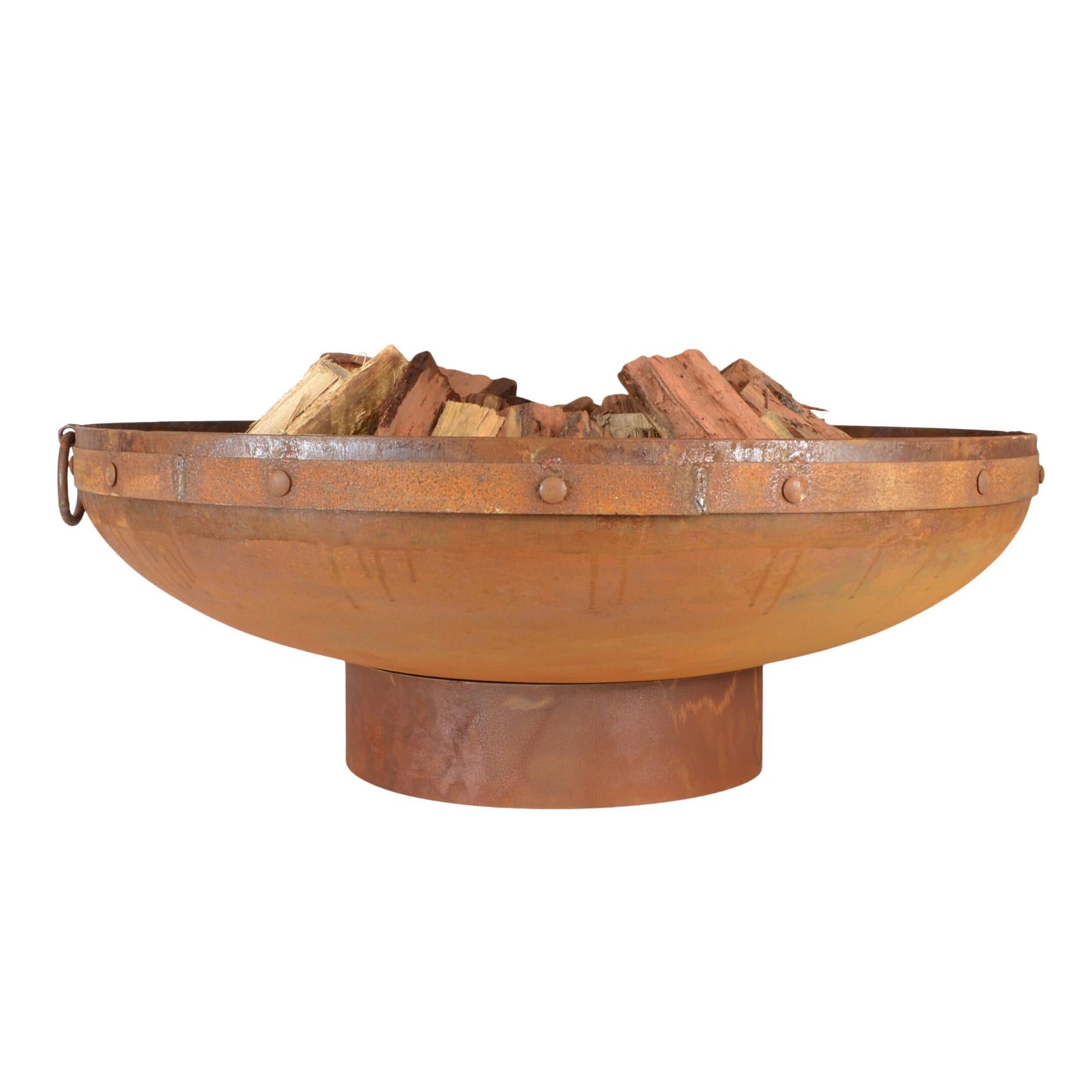 Raja 100cm Traditional Steel Outdoor Fire Pit - Adanna Fire Pits Australia