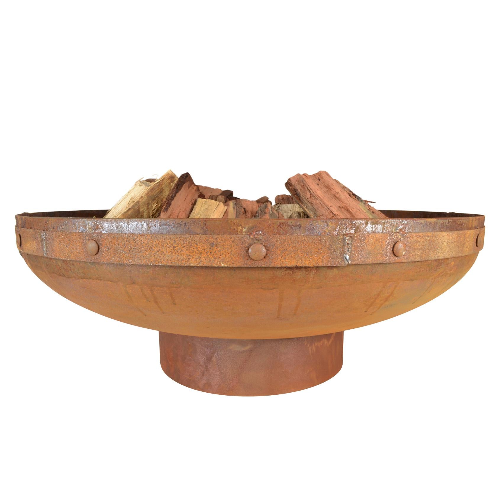 Raja 100cm Traditional Steel Outdoor Fire Pit - Adanna Fire Pits Australia