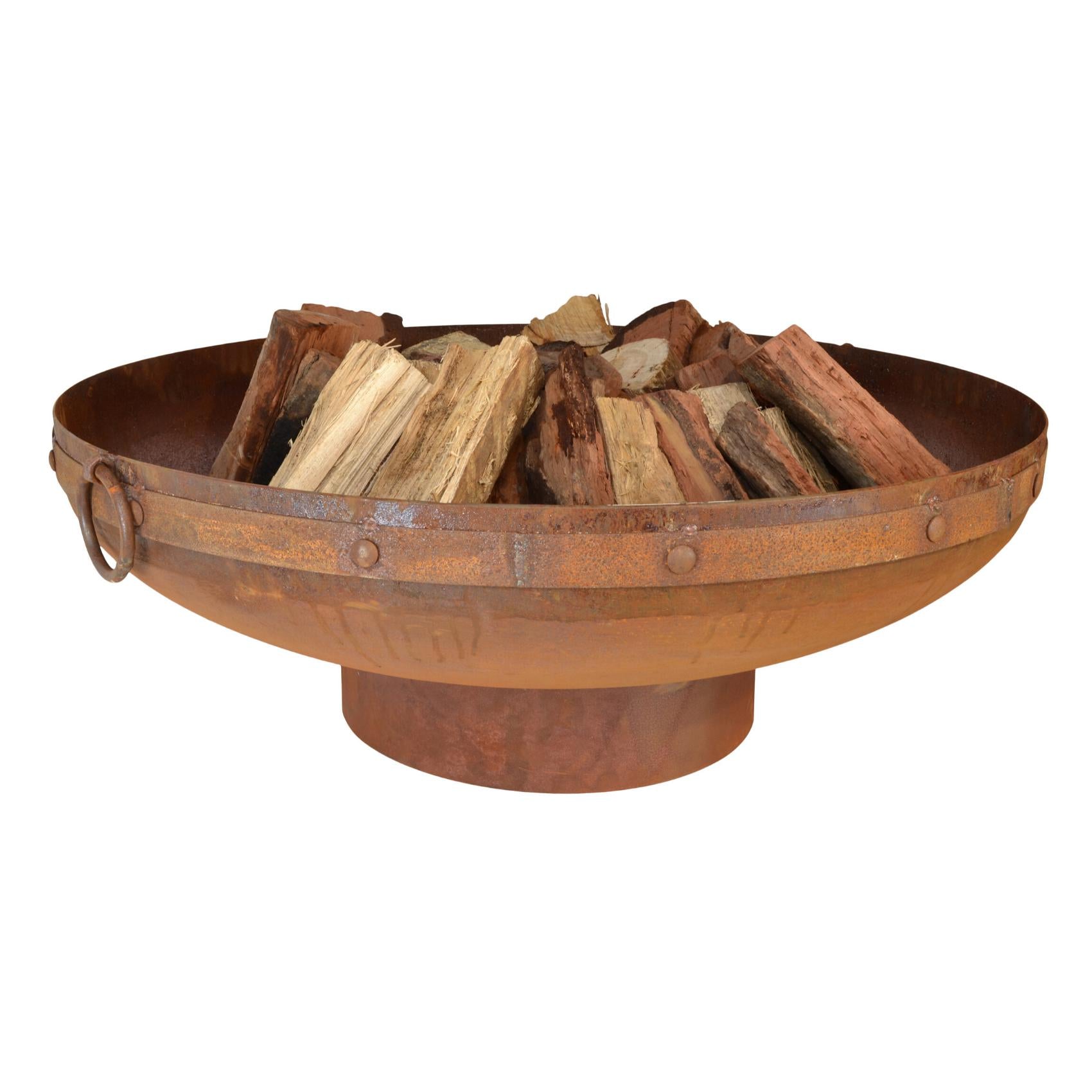 Raja 100cm Traditional Steel Outdoor Fire Pit - Adanna Fire Pits Australia