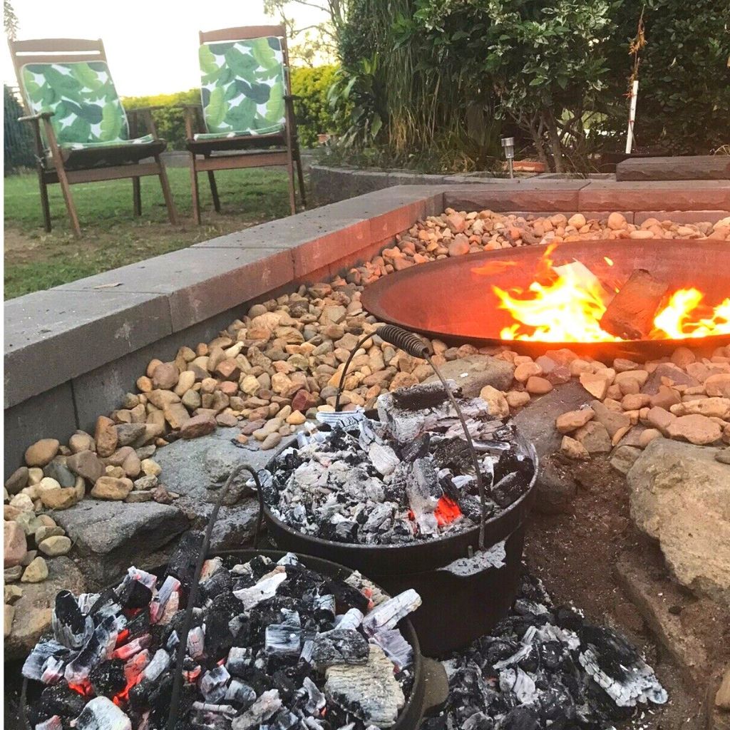 Sahara 100cm Cast Iron Fire Pit - Cooking Fire Pit
