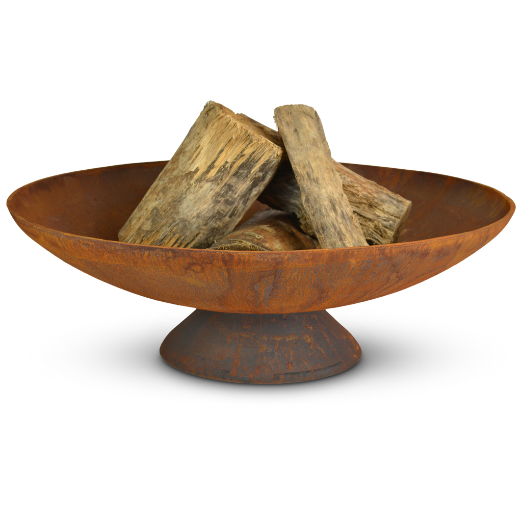 Tucson 78cm Elegant Cast Iron Fire Pit - Natural Rustic Finish - Outdoor Fire Pit