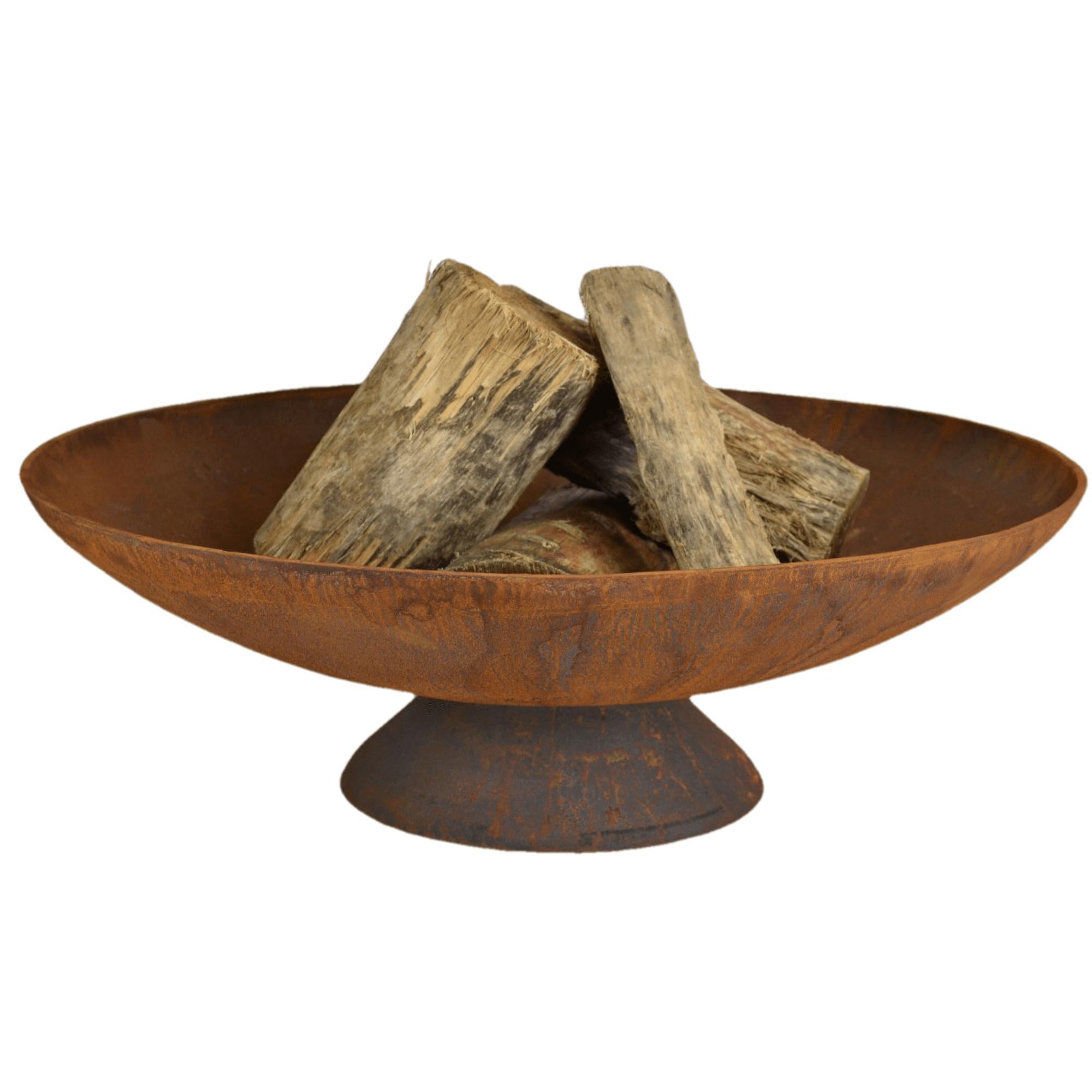 Tucson 78cm Elegant Cast Iron Fire Pit - Natural Rustic Finish - Outdoor Fire Pit