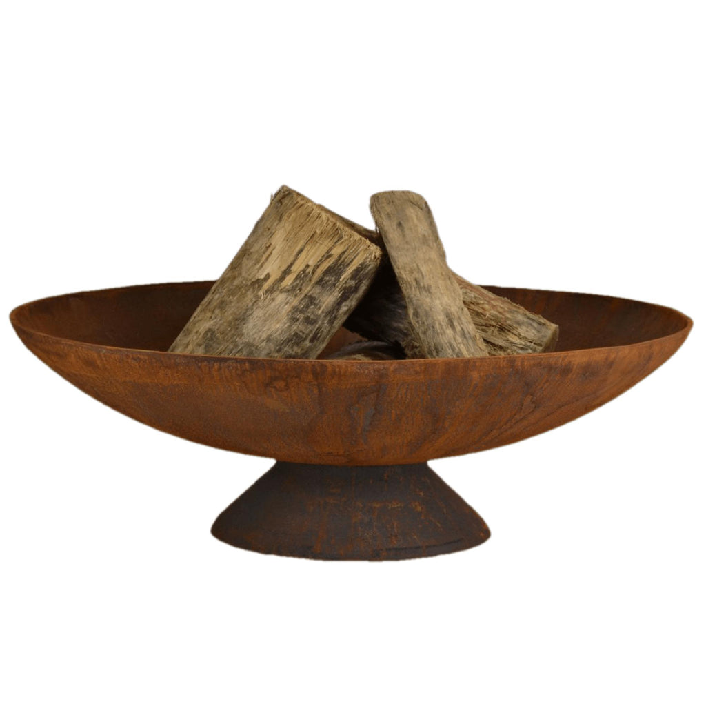 Tucson 78cm Elegant Cast Iron Fire Pit - Natural Rustic Finish - Outdoor Fire Pit