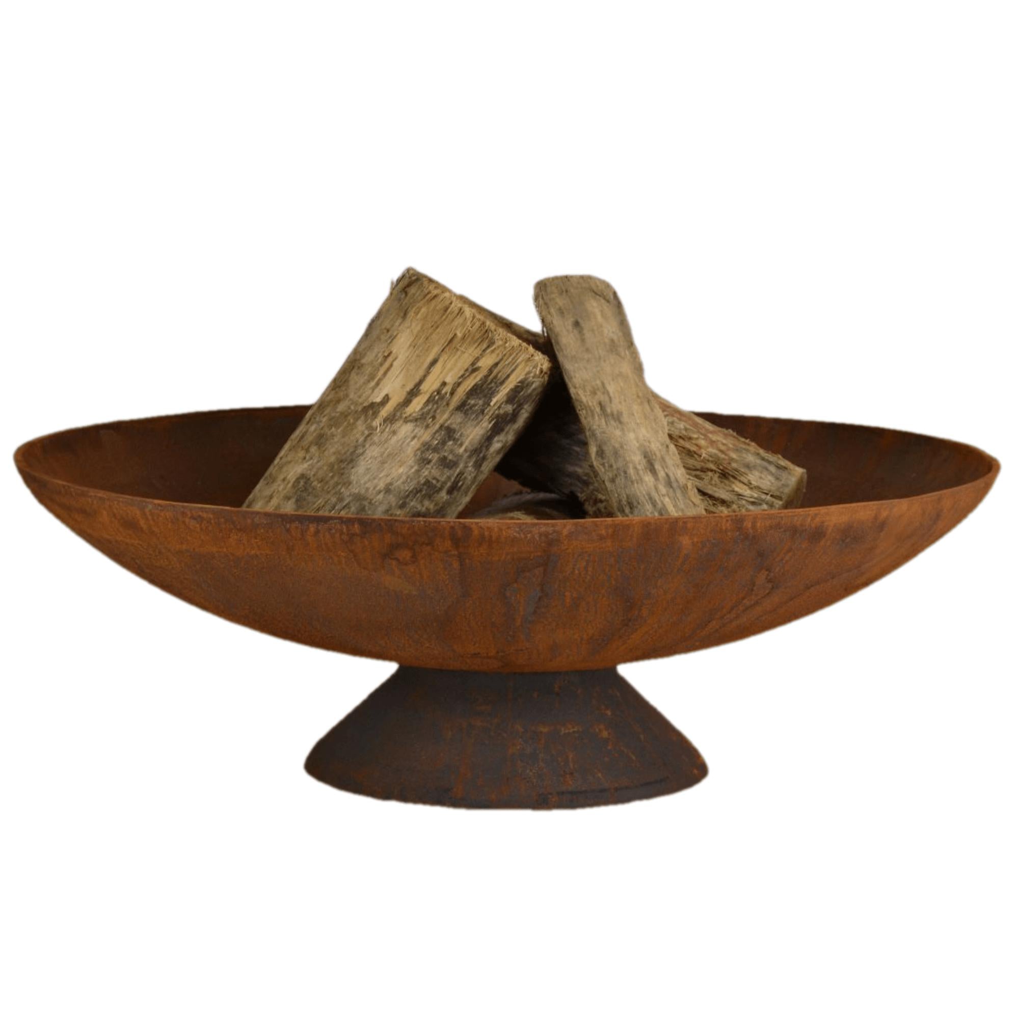 Tucson 78cm Elegant Cast Iron Fire Pit - Natural Rustic Finish - Outdoor Fire Pit
